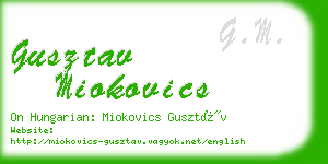 gusztav miokovics business card